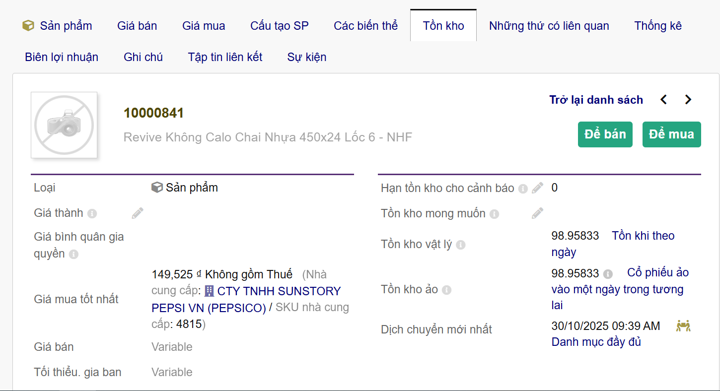 Tồn kho theo sản phẩm